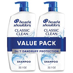 [S&S] Head & Shoulders Classic Clean Anti-Dandruff Shampoo Twin Pack, 32.1 fl oz Each, 72-Hour Dandruff Protection, Safe for Everyday Use on All Hair Types $18.9