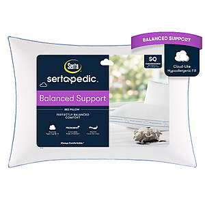 Sertapedic Balanced Support Bed Pillow, Standard/Queen $5.88