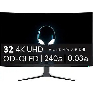 Alienware AW3225QF 32" QD OLED Curved 4K UHD 240Hz 0.03 ms G SYNC Compatible Gaming Monitor with HDR (HDMI, DisplayPort. USB) $769.99