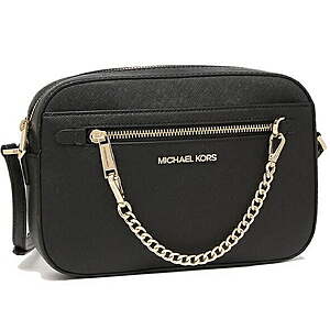Michael Kors Women's Adult Two inside pockets leather East West Chain Crossbody Bag, Black/Large $53.9