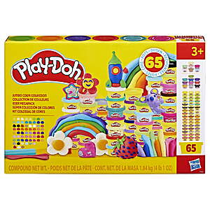 65-Pack 1-Oz Play-Doh Jumbo Color Collection Modeling Compound Cans $10 + Free Shipping w/ Walmart+ or on $35+