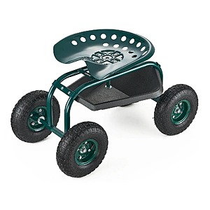 VEVOR Rolling Garden Cart with Swivel Seat Chair Style $46.51 + Free Shipping