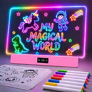 TAEMVV 16" LED Drawing Board for Kids Birthday Gift for Girls, Pink $24.99