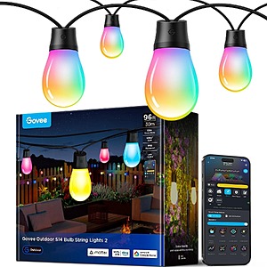 Prime Members: 96' Govee S14 Bulb Outdoor RGBICWW String Lights 2 $70 + Free Shipping