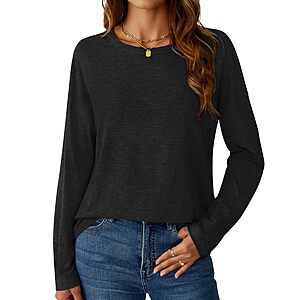 GKBK Women's Crew Neck Long Sleeve Tee (Various) $5.00 + Free Shipping w/ Prime or on $35+