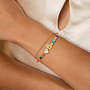 Eaciy Jewelry 14K Gold Plated Initial Bracelets $3.99 + Free Shipping w/ Primer or oders $35+