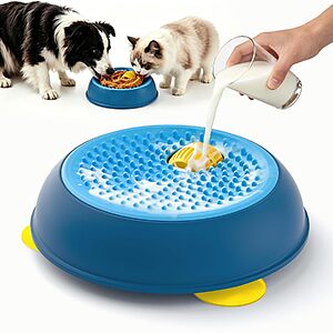 TIKCOCO Slow Feeder Dog & Cat Lick Bowl w/ Rolling Ball $7.99 + Free Shipping w/ Prime or on $35+