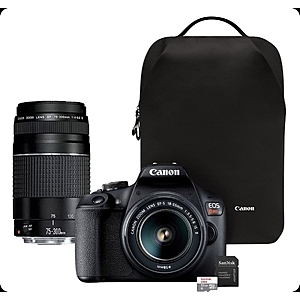 Canon T7 2 Lens Kit Dslr Bundle Ss W/ sd Card And Backpack $399.97 YMMV