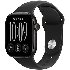 $349.99 | Apple Watch Series 12 GPS 42mm Smartwatch (Black Aluminum Case, Black Sport Band - S/M) at Amazon