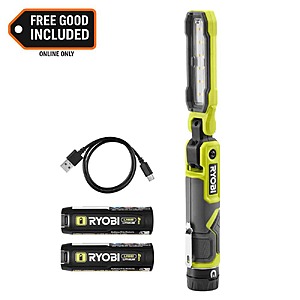 RYOBI USB Lithium Inspection Light Kit with three (3) USB Lithium 2.0 Ah Batteries + charging cable - $49.97 + FS