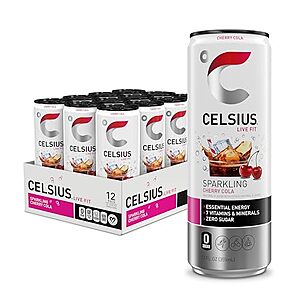 [SnS] $13.27* | 12-Pack 12-Oz CELSIUS Functional Essential Energy Drink (Cherry Cola) at Amazon