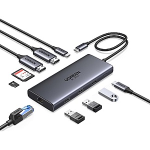 UGREEN USB C Docking Station Dual Monitor, 10-in-1 Laptop Dock with 2 HDMI $36 + Free Shipping