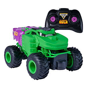 Monster Jam Marvel The Hulk RC Monster Truck, 1:24 Scale, for Kids Ages 4 and up, $15, Walmart