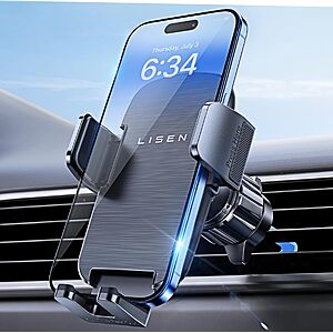LISEN Phone Mount for Car Vent $5 & More + Free Shipping w/ Prime