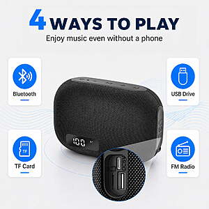 Portable Bluetooth Speaker, IP67 Waterproof Shower Speaker with Digital Battery Display, Powerful Sound, 24H Playtime, TWS Pairing $19.99