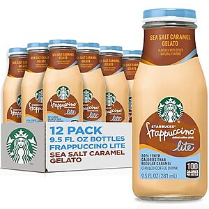 [SnS] $20.60 | 12-Pack 9.5-Oz Starbucks Frappuccino Lite (Sea Salt Caramel Gelato) at Amazon