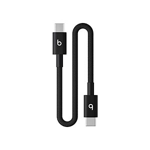 $7.60: Beats USB-C to USB-C Woven Cable, 8", Fast Charging, Tangle-Free, Bolt Black at Amazon
