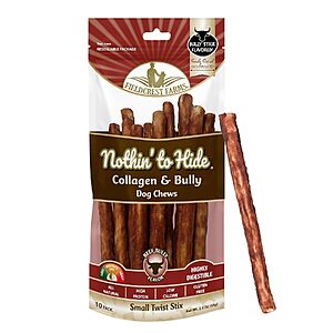 10-Count Fieldcrest Farms Nothin' to Hide Beef Bully Twist Stix Dog Chews $3.70 + Free Shipping w/ Prime or on $35+