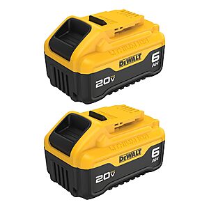 20V MAX Premium Lithium-Ion 6.0Ah Battery Pack (2 Pack) $179
