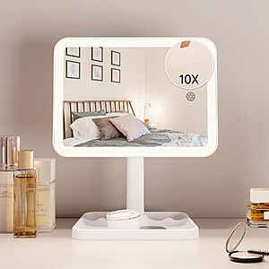 FUNTOUCH Rechargeable Vanity Makeup Mirror with Lights, White $16.27
