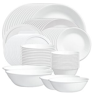 $198ac FS AMZ Corelle Winter Frost White 78-Piece Round Dinnerware Set, Service for 12