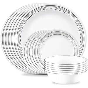 [Prime] $39.99* | Corelle Vitrelle 18-Pc Service for 6 Dinnerware Set (Various) at Amazon