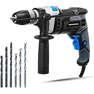 $13.09* | Hammerhead 7.5-Amp 1/2 Inch Variable Speed Hammer Drill with 6pcs Bit - HAHD075 at Amazon