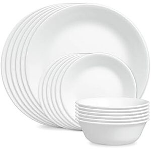 [Prime, AC] $34.99* | Corelle Vitrelle 18-Pc Service for 6 Dinnerware Set (Winter Frost White) at Amazon