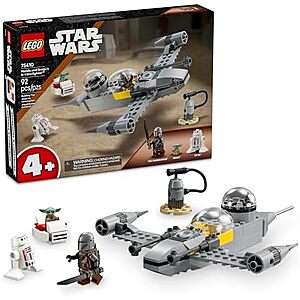 $17.99 | 92-Piece LEGO Star Wars: The Mandalorian - Mando and Grogu's N-1 Starfighter (75410, 2025) at Amazon