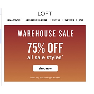 Loft.com 75% Off All Sale Styles