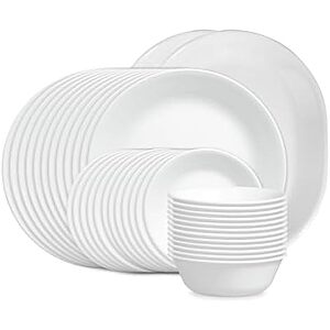 [AC] $99.99 | 38-Piece Corelle Vitrelle Service for 12 Dinnerware Set (Winter Frost White) at Amazon