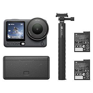 DJI Osmo Action 6 Enhanced Combo, 8K Waterproof Action Camera, Extended Battery Life with 2 Batteries $421