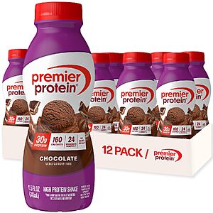 [Prime] 12-Pack 11.5-Oz Premier Protein 30g Protein Shakes (Chocolate) $14.08 w/ S&S + Free Shipping