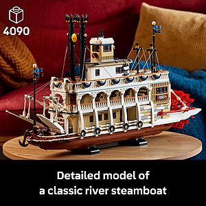 21356 Ideas River Steamboat Building Set - Room Decor for Men and Women - Boat Model Building Kit $229.99