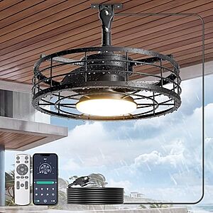 [Prime] $39.99* | 16" Phylluz Weatherproof Plug-In Outdoor Ceiling Fan at Amazon
