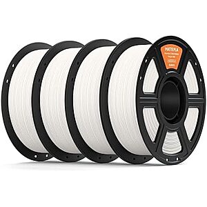 [Prime] $34.39* | 4-Pk 1-Kg ELEGOO 1.75mm Matte PLA 3D Printer Filament Spool (White) at Amazon