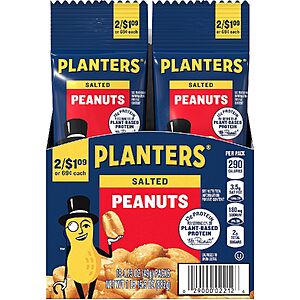 [Prime] 18-Pack 1.75-Oz Planters Salted Peanuts $6.17 w/ S&S + Free Shipping