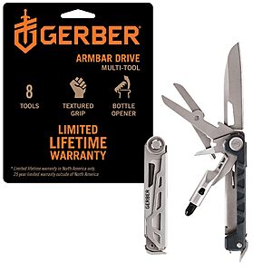 Gerber Armbar Drive EDC Pocket Knife Multitool w/Bottle Opener, Urban Blue for $35.24