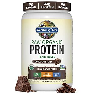 Prime Members: Garden of Life Raw Organic Chocolate Vegan Protein Powder (20 Servings) $7.89 w/ S&S + Free Shipping