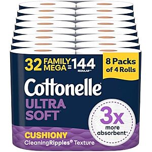 [Prime, SnS, AC] $18.09* | 32-ct Family Mega Rolls Cottonelle Ultra Soft Toilet Paper at Amazon