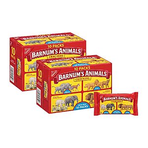 2-Pack Barnum's Original Animal Crackers (10 Snack Packs Each) $6.76 w/ S&S + Free Shipping w/ Prime or on $35+