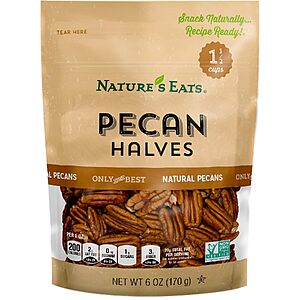 [Prime] 6-Oz Nature's Eats Pecan Halves $5 + Free Shipping