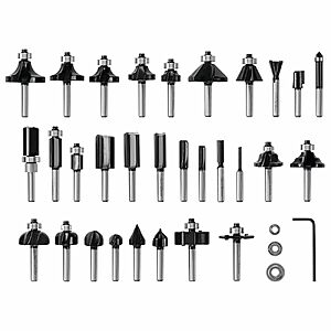BOSCH RBS030MBS 30 pc. Carbide-Tipped Wood Router Bit Set $93.99