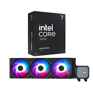Intel Core Ultra 7 265K boxed CPU + MSI MAG Coreliquid A13 360 - AIO ARGB CPU Liquid Cooler $289.99