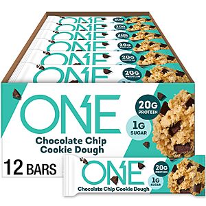 ONE Chocolate Chip Cookie Dough Protein Bars, 20g Protein, 12 ct for $18.5