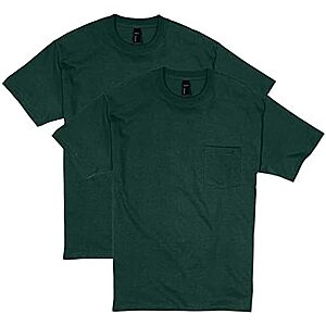 [Prime] $9.79* | 2-Pk Hanes Men's Beefy-t 100% Cotton Heavyweight Pocket T-Shirt (Various Colors) at Amazon