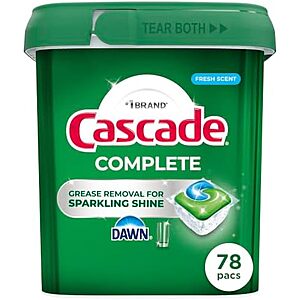 [Prime, SnS, AC] $12.75* | 78-Count Cascade Complete Dishwasher Pods (Fresh Scent) at Amazon