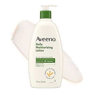 [Prime]18-Oz Aveeno Daily Moisturizing Fragrance-Free Body Lotion $6.31 w/ S&S + Free Shipping