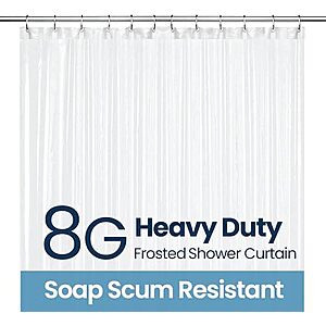[Prime] $8.07* | 72" x 72" LiBa PEVA Plastic Shower Curtain Liner w/ Rust Proof Grommets (Frosted) at Amazon