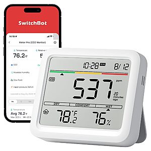 SwitchBot Meter Pro Indoor CO2 Monitor $52.99